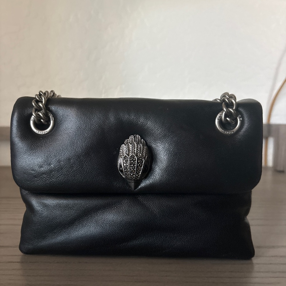 Kurt Geiger Mini Kew Black Shoulder Bag with Silver Chain - Picture 2 of 7
